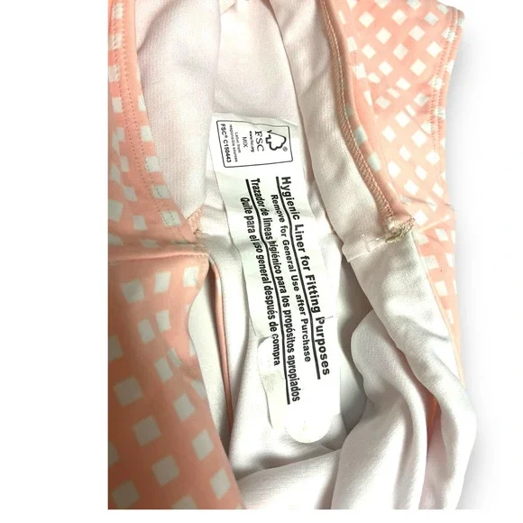 GB Gianna Bini High-Waist w/ Tie Bikini Bottoms | Pink White Check | Sz L, NEW - Picture 5 of 8
